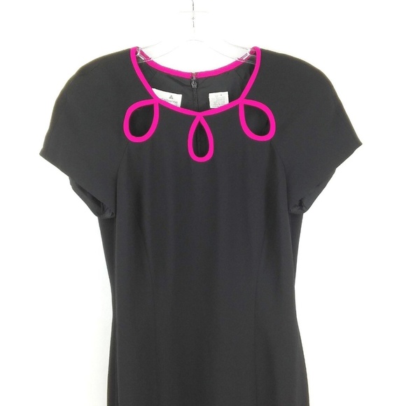 Liz Claiborne Sheath Dress Sz 4 Black Pink - Picture 2 of 6